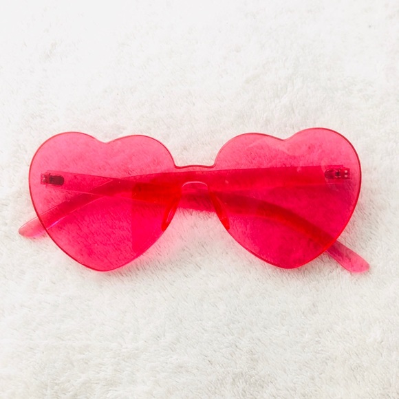 Dolls Kill Accessories - Pink Heart Shaped Retro Sunglasses NEW